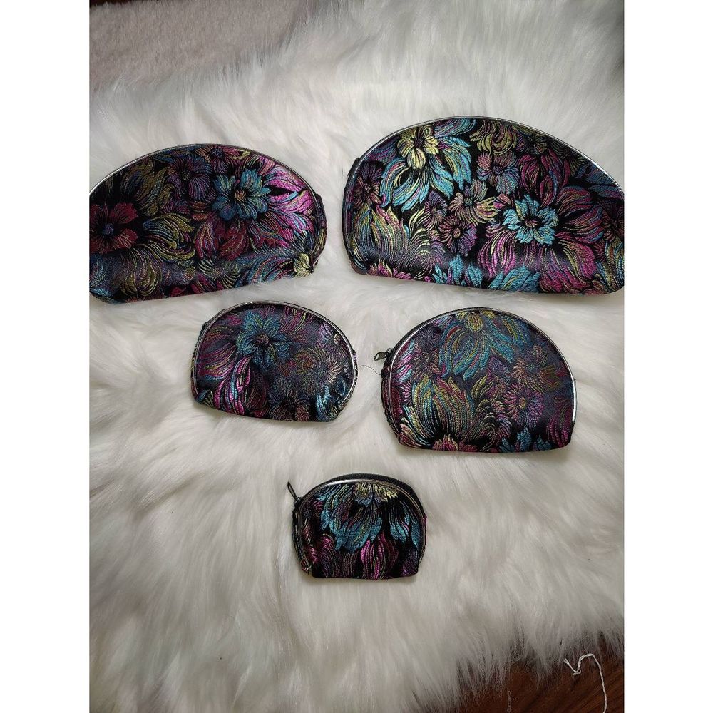 Nesting Metallic Cosmetic Bags